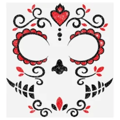 Ansigtstatovering Day of the Dead Glitter