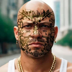Ansigtstatovering Thug Life