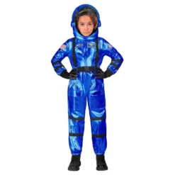 Astronaut Blå Metallic Børnekostume