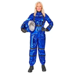 Astronaut Blå Metallic Dame Kostume