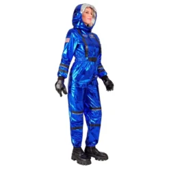 Astronaut Blå Metallic Dame Kostume