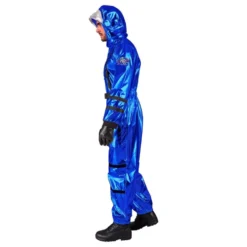 Astronaut Blå Metallic Herre Kostume