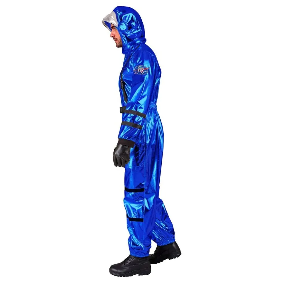Astronaut Blå Metallic Herre Kostume