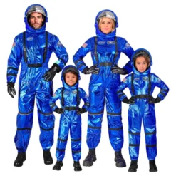 Astronaut Blå Metallic Herre Kostume