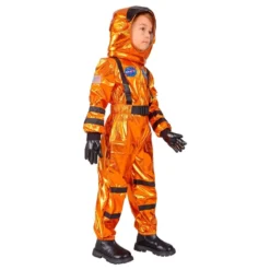 Astronaut Orange Metallic Børnekostume