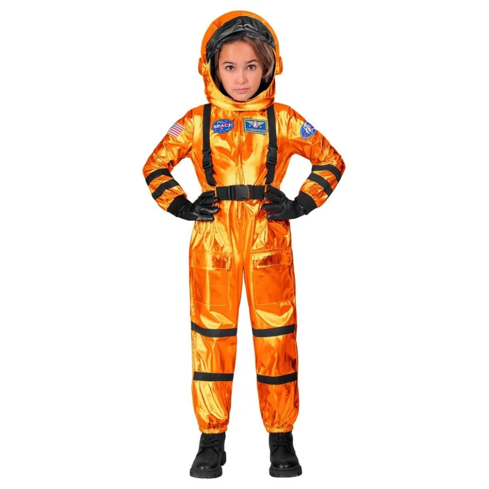 Astronaut Orange Metallic Børnekostume