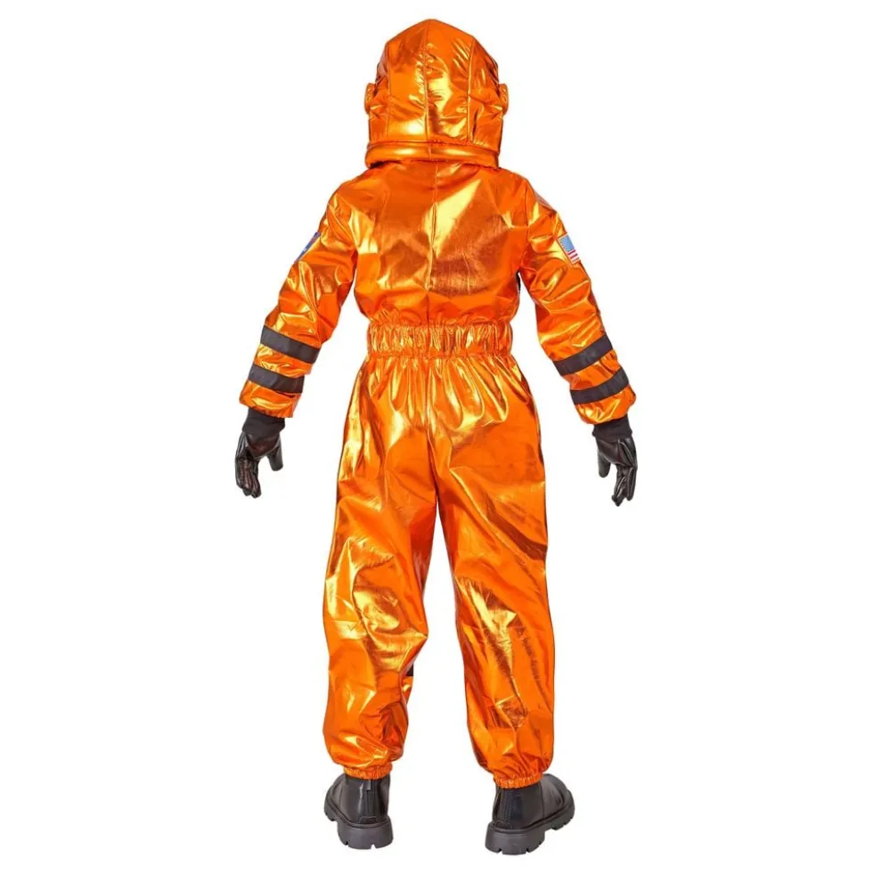 Astronaut Orange Metallic Børnekostume