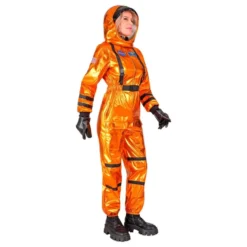 Astronaut Orange Metallic Dame Kostume