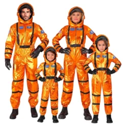Astronaut Orange Metallic Dame Kostume