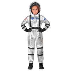 Astronaut Silver Metallic Børnekostume