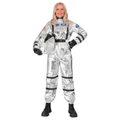 Astronaut Silver Metallic Dame Kostume