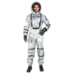 Astronaut Silver Metallic Herre Kostume