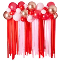 Ballonbue med Streamers Rød/Lyserød