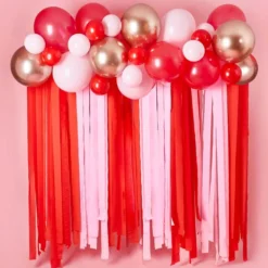 Ballonbue med Streamers Rød/Lyserød