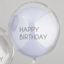 Balloner Dobbelte Happy Birthday Blå
