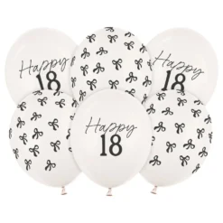 Balloner Happy 18 med Sløjfer