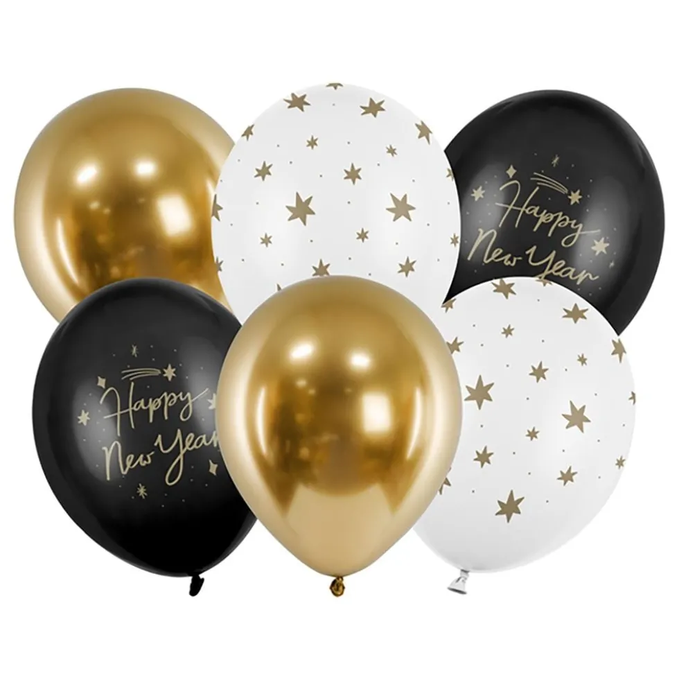 Balloner Happy New Year Guldmix