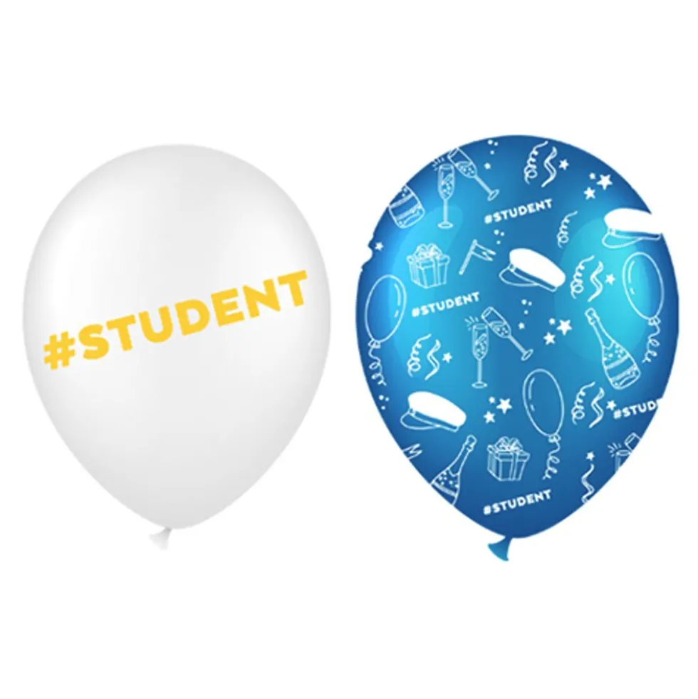 Balloner Hvid/Blå Student