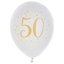 Balloner 50 Hvid/Guld