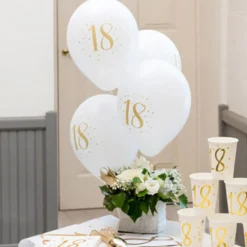 Balloner 18 Hvid/Guld