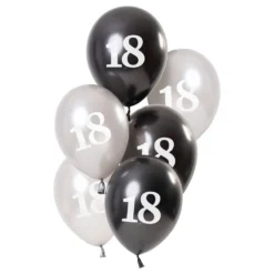 Balloner Hvid/Sort 18 År
