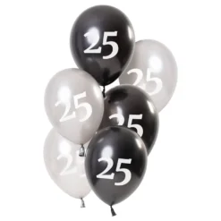 Balloner Hvid/Sort 25 År
