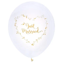Balloner Just Married Hvid/Guld