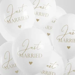 Balloner Just Married Pure White