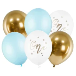 Balloner One Lyseblå/Guld
