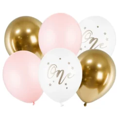 Balloner "One" Lyserød/Guld