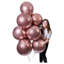Balloner Shiny Rosaguld Runde Store