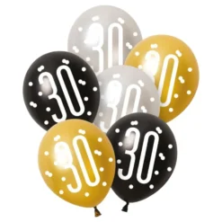 Balloner 30 Sort/Sølv/Guld
