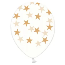 Balloner Transparente med Guldstjerner