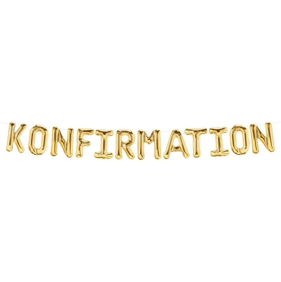 Ballongguirlande Konfirmation Guld