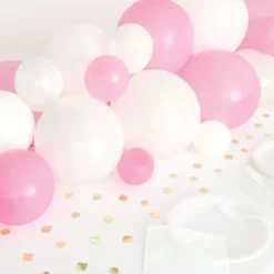 Ballonguirlande Bord Lyserød/Hvid