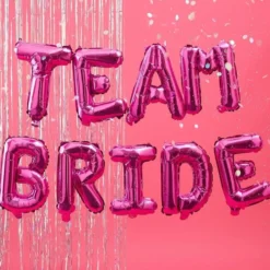 Ballonguirlande Team Bride Hot Pink