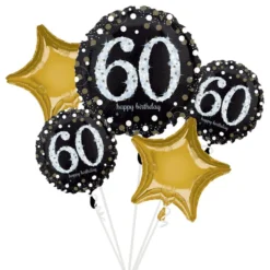 Ballonsæt Sort/Guld 60 år