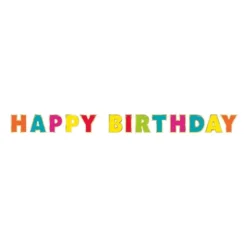 Banner Happy Birthday Flerfarvet