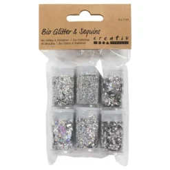Bio-Glitter Blandet Sølv Sæt