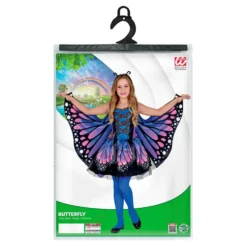 Blå/Lyserød Sommerfugl Børnekostume