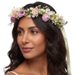 Blomsterkrans med Silkebånd