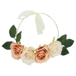 Blomsterkrans Roser Abrikos/Hvide