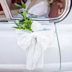 Blondebånd Blomster Off-white på Rulle