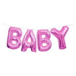 Bogstavballoner Baby Lyserøde