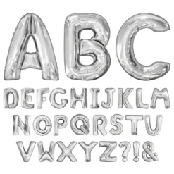 Bogstavballoner Sølv Metallic
