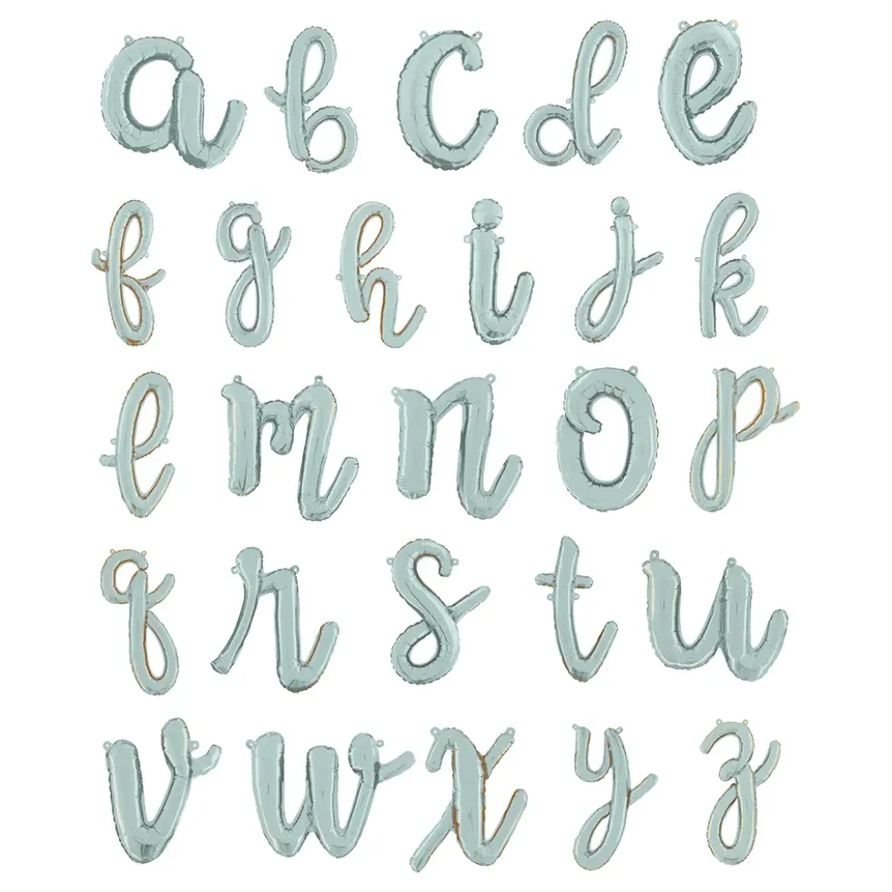 Bogstavballon Script Sølv