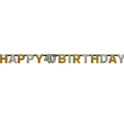 Bogstavguirlande Happy Birthday 40 år