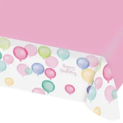 Borddug Balloner Happy Birthday Pastel