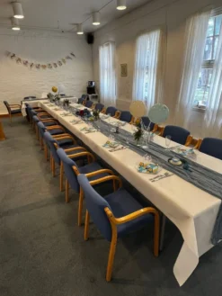 Borddug på Rulle Stoflignende Hvid