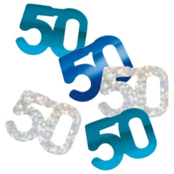 Bordkonfetti 50 Blå/Sølv